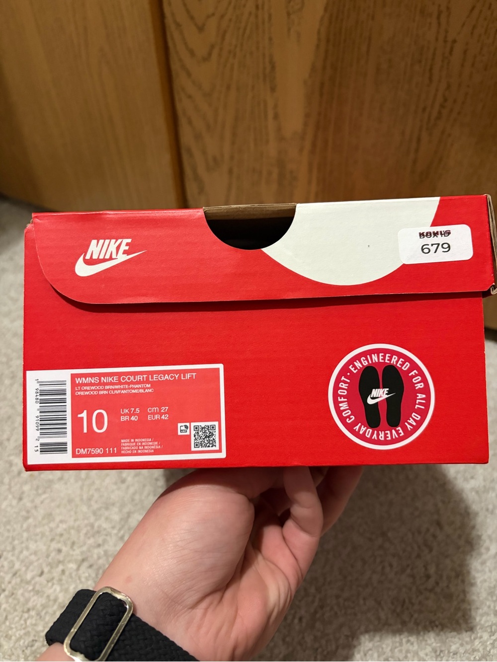 Nike Court Legacy Lift Platform Sneakers Light Orewood Brown Women’s Size 10 NWT - Picture 2 of 5